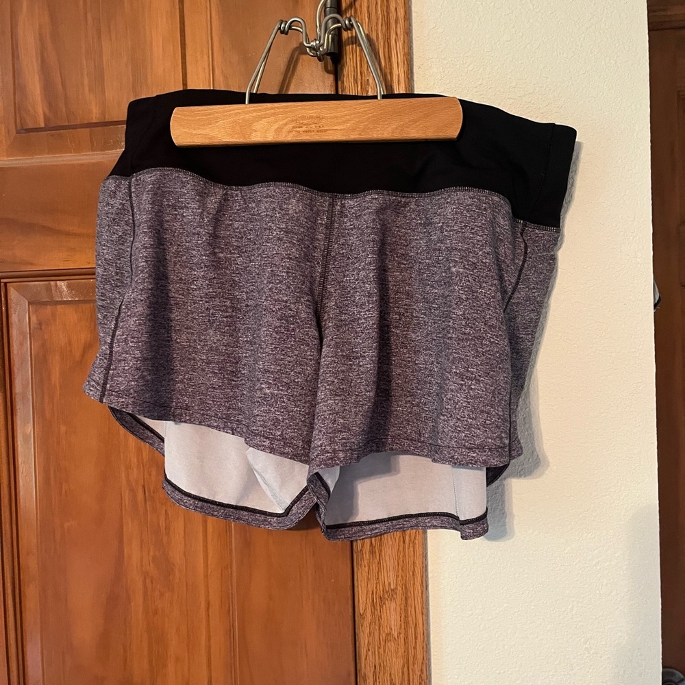 lululemon athletica Black and Heather Gray Athletic Shorts